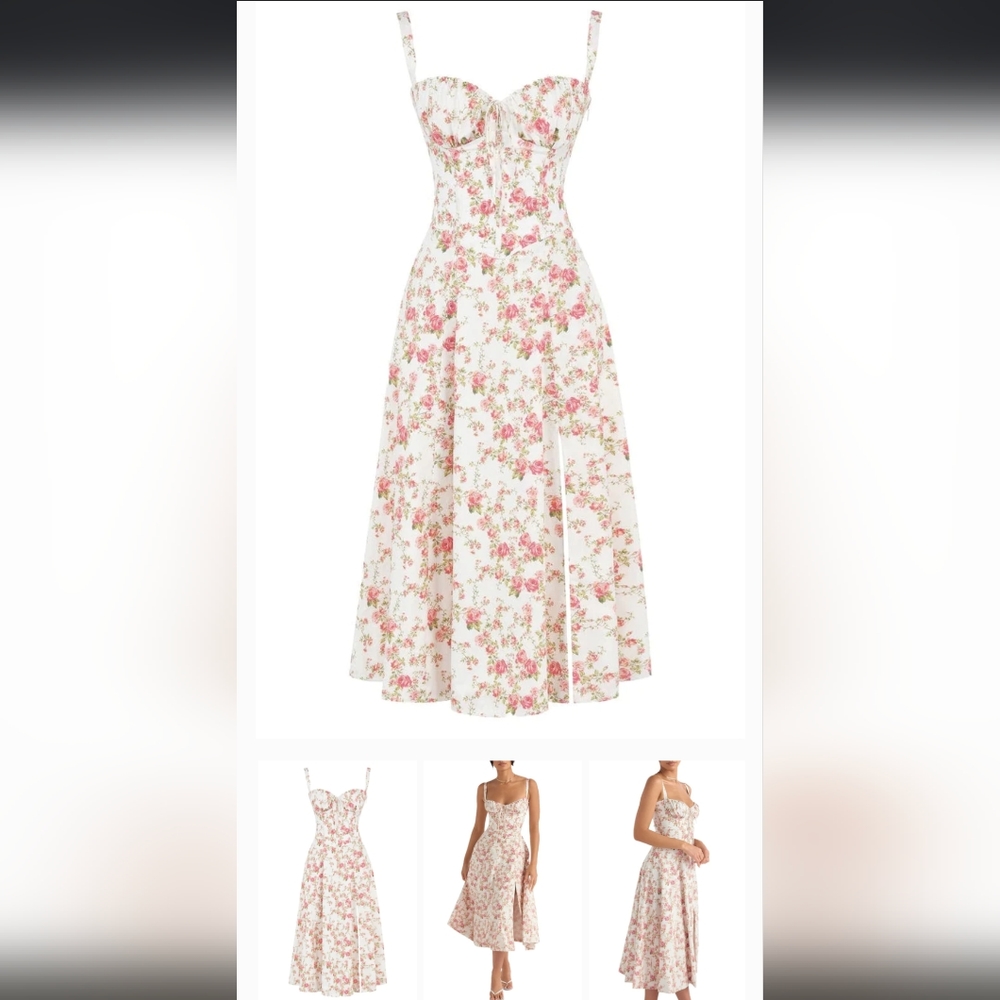 Floral bustier midriff waist shaper dress